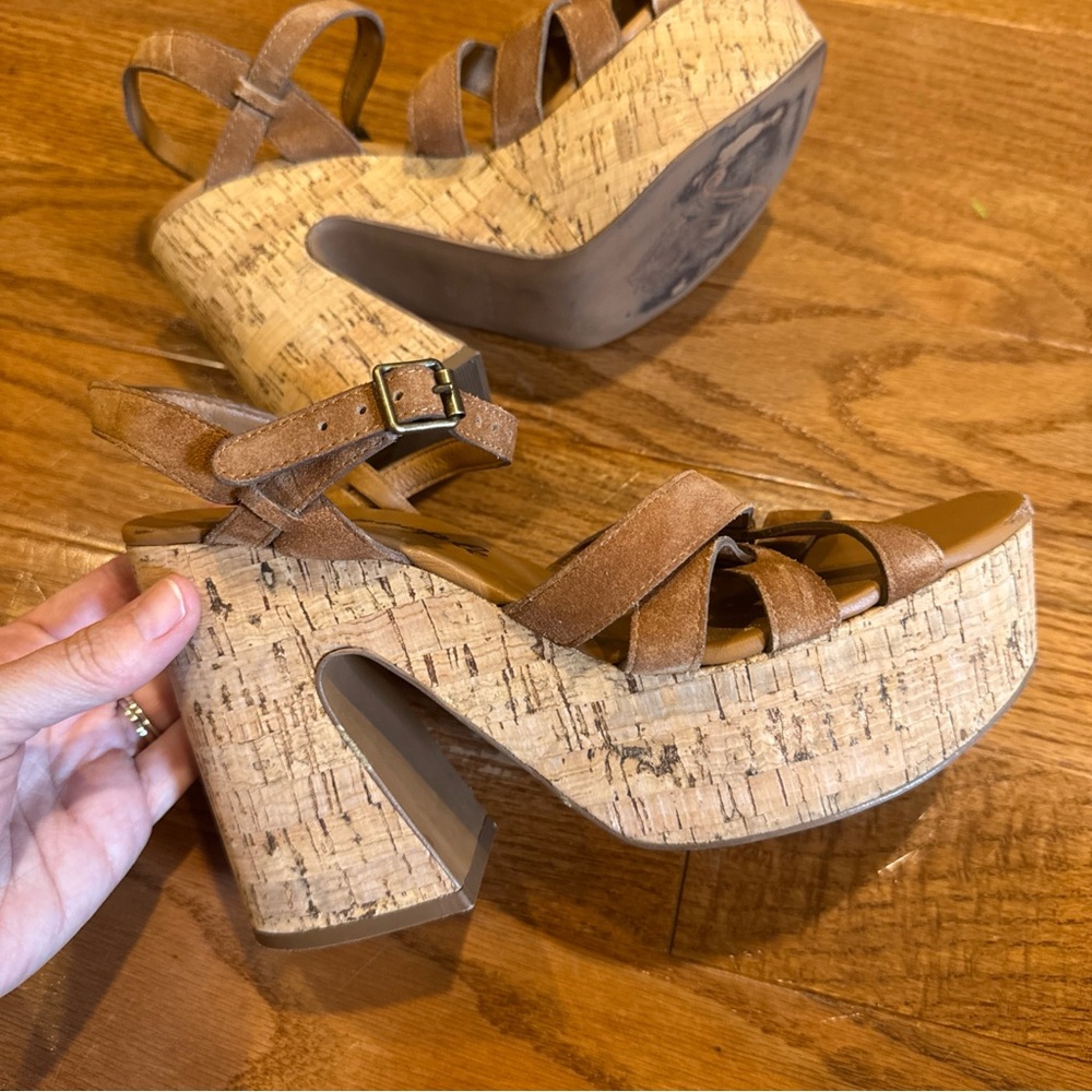Free People Cork Platform Sandals in Brown - Picture 2 of 9
